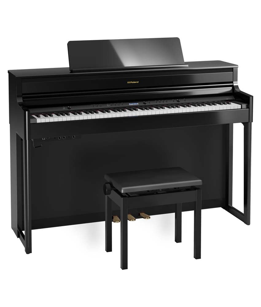 Roland HP704 Digital Piano Kit w/ Stand and Bench - Polished Ebony