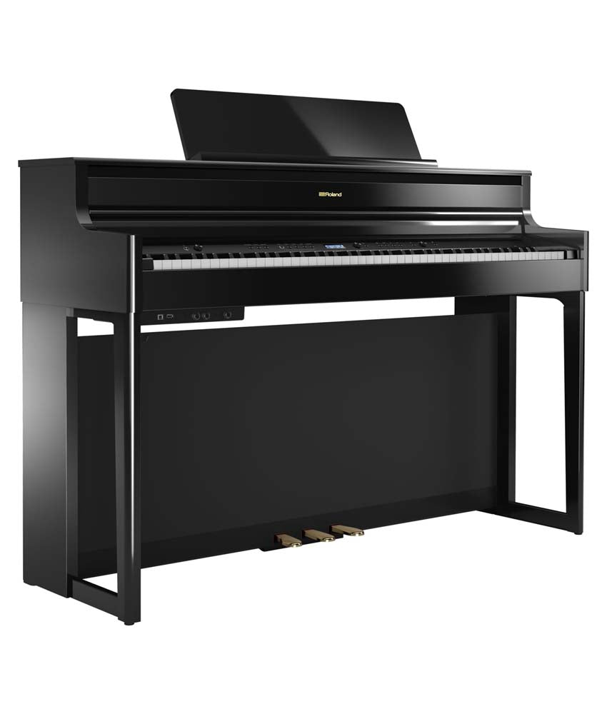 Roland HP704 Digital Piano Kit w/ Stand and Bench - Polished Ebony